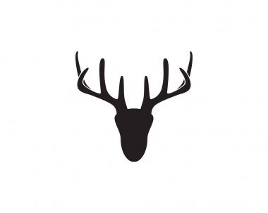 Baş geyik hayvan logosu siyah siluet simgeleri