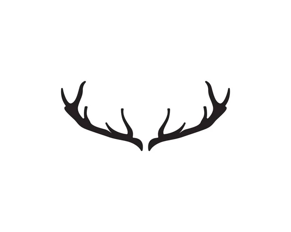 头鹿动物标识黑色剪影图标 — 图库矢量图片