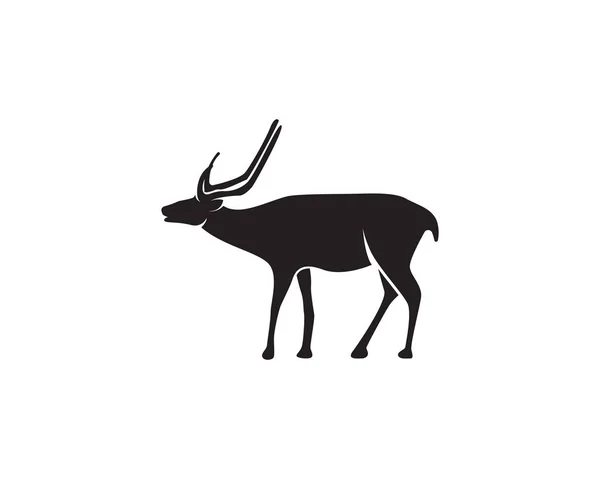 Tête cerfs animaux logo noir silhouette icônes — Image vectorielle