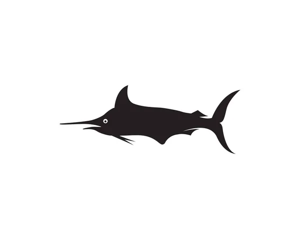 Marlin salto logotipo do peixe e símbolos ícone — Vetor de Stock