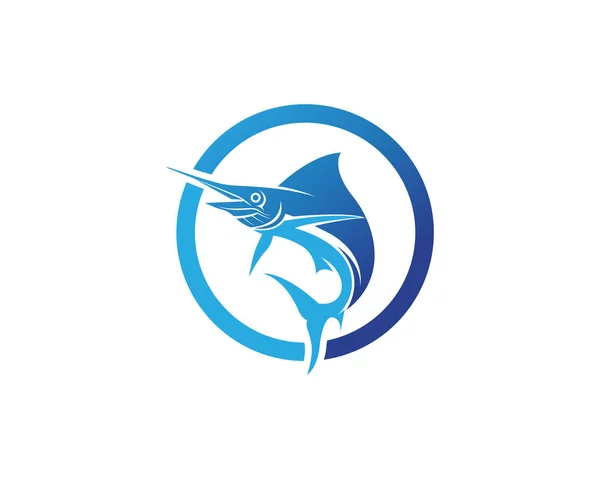 Marlin jump fish logo and symbols icon — Stock Vector