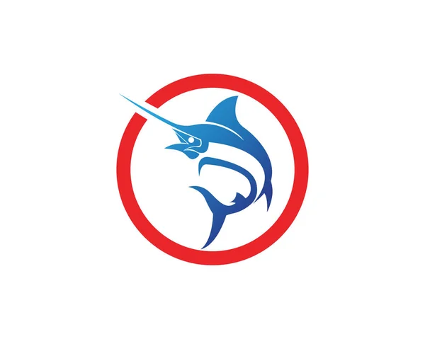 Marlin jump fish logo and symbols icon