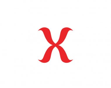 X Harfi Logo Şablonu vektör simgesi tasarımı