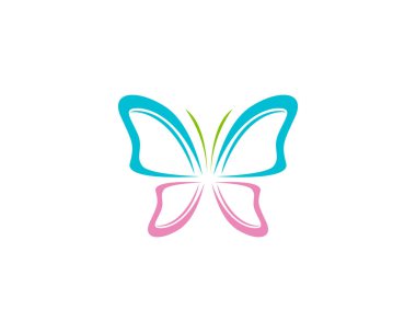 Kelebek kavramsal basit ve renkli bir simge. Logosunu görmeniz gerekir. Vektör illustr