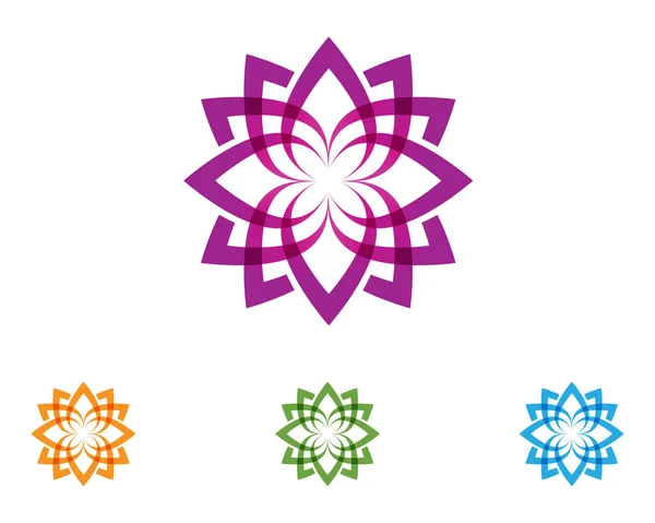 Flor de loto logotipo de la naturaleza y plantilla de símbolo Vector — Vector de stock