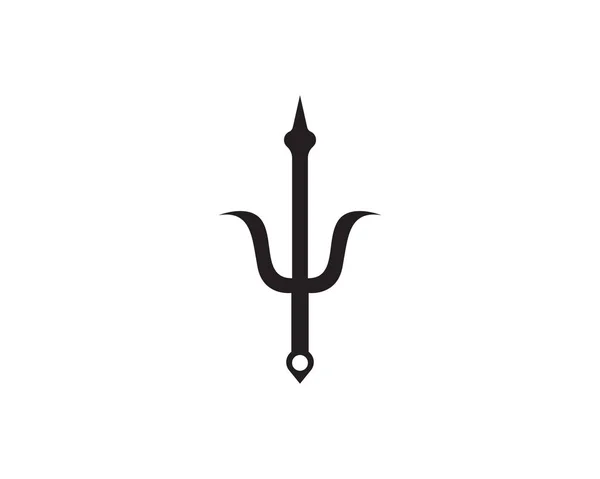 Logo de tridente mágico y vector de plantilla de símbolos — Archivo Imágenes Vectoriales