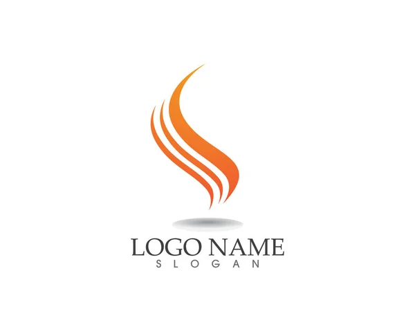 Fogo chama natureza logotipo e símbolos ícones modelo —  Vetores de Stock