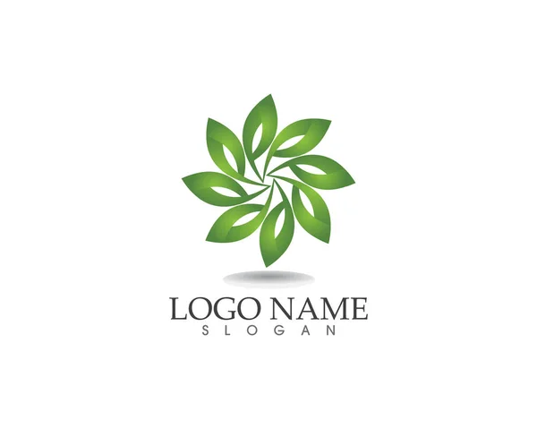Blad grön natur logotyp och symbol mall vektor — Stock vektor