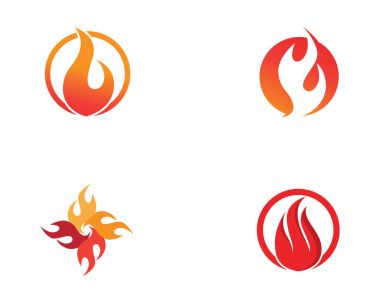 Yangın logo ve sembolleri şablon simgeler app