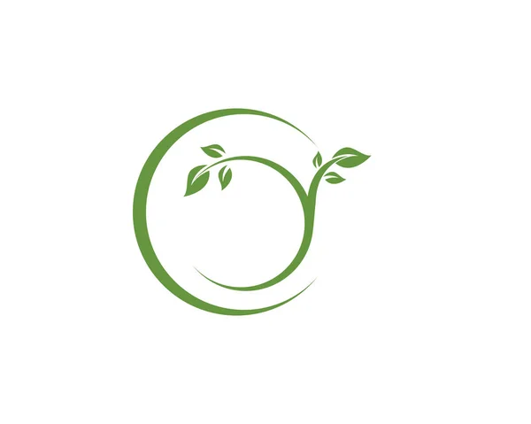 Yaprak yeşil doğa logo ve sembol şablon vektör — Stok Vektör