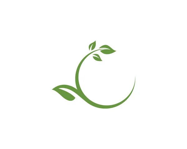 Yaprak yeşil doğa logo ve sembol şablon vektör — Stok Vektör