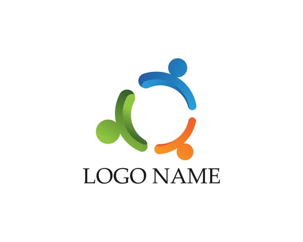 Adopción y cuidado de la comunidad Logo plantilla vector icono — Vector de stock