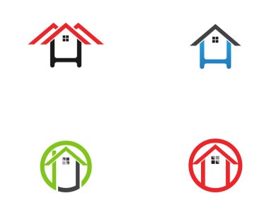ev binalar logo ve simgeleri simgeleri şablonu