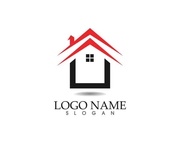 Inicio edificios logotipo y símbolos iconos plantilla — Vector de stock