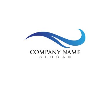 Dalga su vektör çizim tasarım Logo şablonu