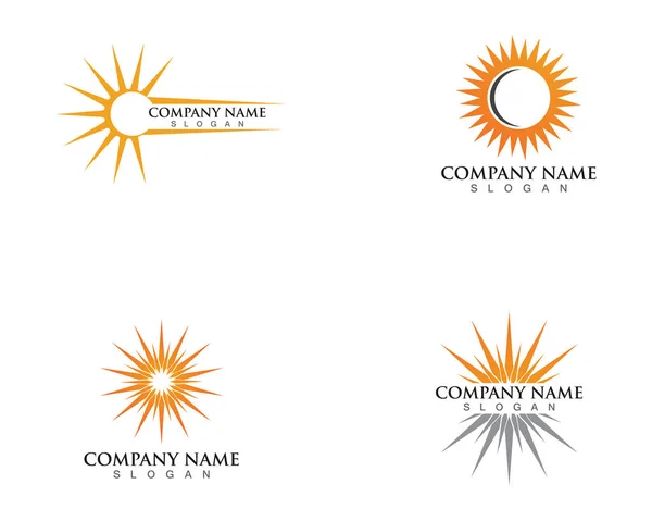 Illustrazione vettoriale Icona Logo Template Sole sopra l'orizzonte — Vettoriale Stock