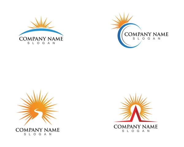Ilustração do vetor Icon Logo Template Sun over horizon — Vetor de Stock