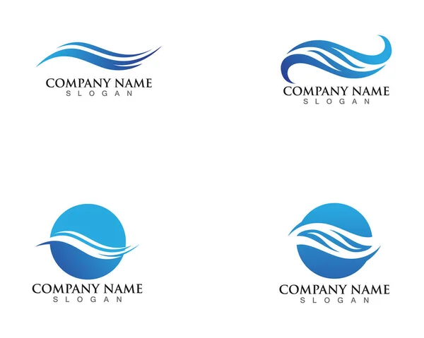 Logo Onda Acqua Modello Disegno Vettoriale Illustrazione — Vettoriale Stock