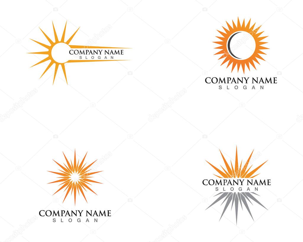 Vector illustration Icon Logo Template Sun over horizon