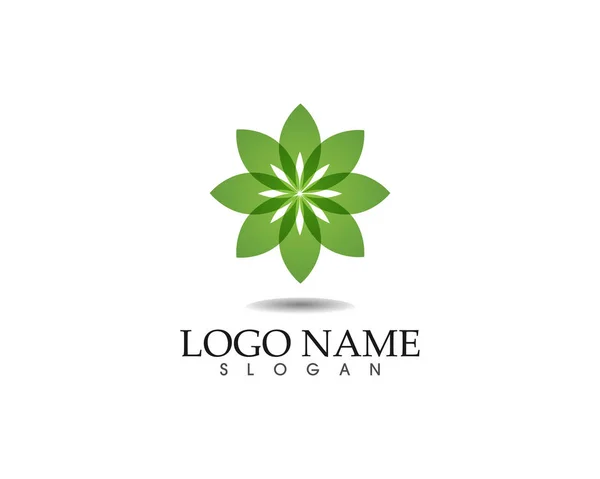 Feuille vert nature logo et symbole modèle vectoriel — Image vectorielle