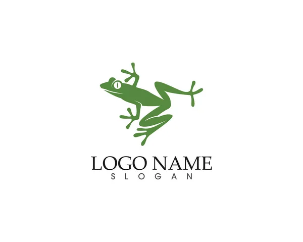 Зелені символи жаби логотип і значки шаблону додаток — стоковий вектор