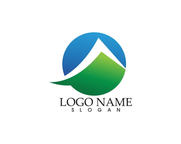 Montanha natureza paisagem logotipo e símbolos ícones modelo —  Vetores de Stock