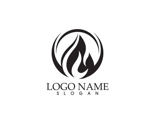 Ogień płomień charakter logo i symbole ikony szablon — Wektor stockowy
