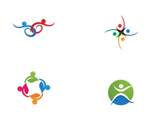 Logo et symboles du peuple communautaire icônes modèle — Image vectorielle