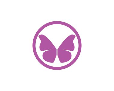 Kelebek kavramsal basit ve renkli bir simge vektör çizim