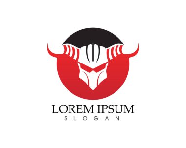 Gladyatör maskesi warior logo ve sembolleri şablonu