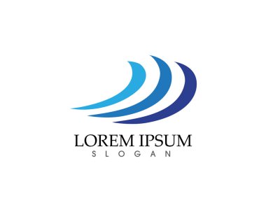 Su Dalgası sembolü ve simge logo şablonu vektörü..
