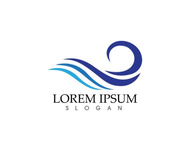 Su Dalgası sembolü ve simge logo şablonu vektörü..