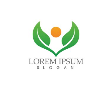 Ağaç yeşil insanlar kimlik kartı vektör logo şablonu..