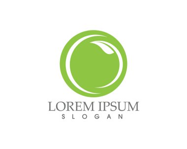 Yeşil yapraklı ekoloji doğa element ikonu logoları
