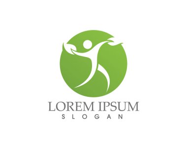 Ağaç yeşil insanlar kimlik kartı vektör logo şablonu..