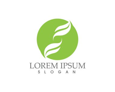 Yeşil yapraklı ekoloji doğa element ikonu logoları