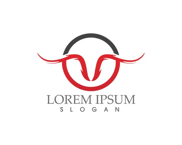 Bull horn logo et symboles modèle icônes app.. — Image vectorielle