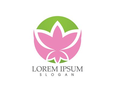 Sağlık, Spa ve Yoga için Lotus çiçek işareti. Vektör Illustratio