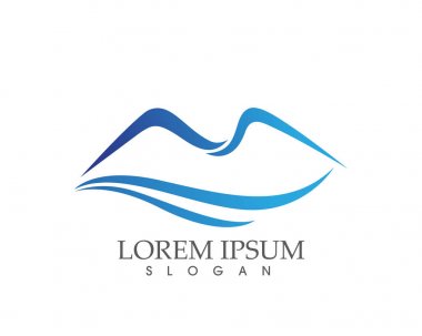 Dağ manzarası logosu ve simgeler şablonu..