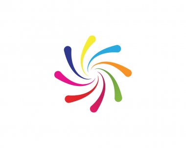 Girdap çember logosu ve semboller şablon uygulamaları..