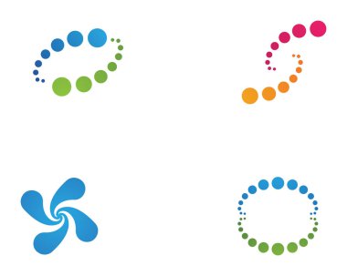 Girdap çember logosu ve semboller şablon uygulamaları..