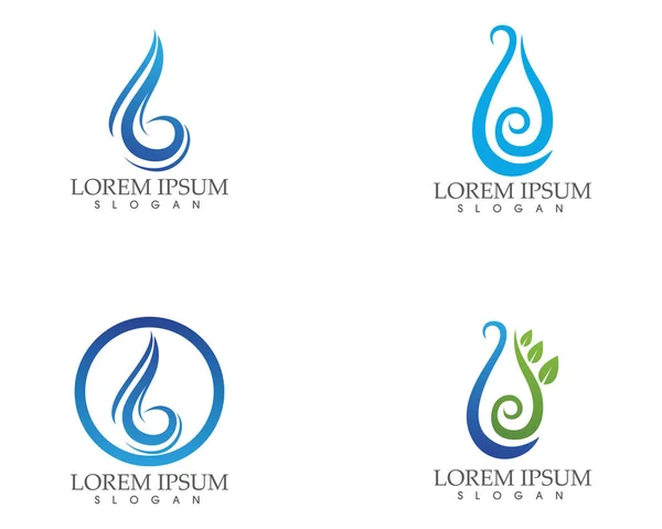 Waterdruppel natuur logo en symbolen sjabloon pictogrammen app.. — Stockvector