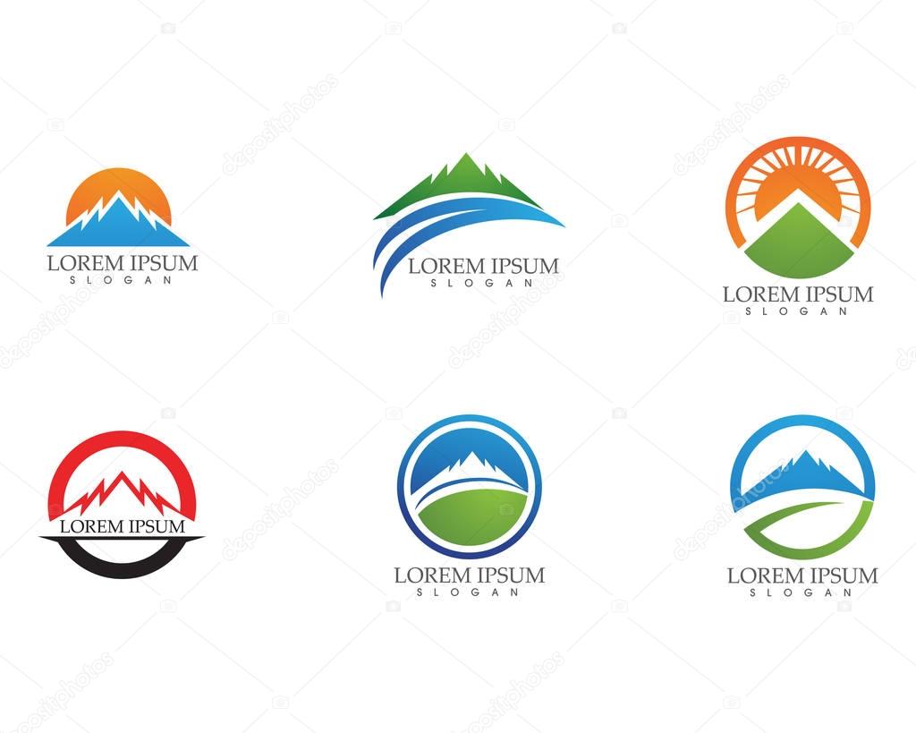Mountain nature landscape  logo and symbols  icons templat