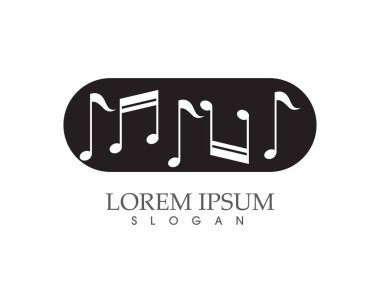 Müzik notası simgeleri logo ve simge şablonu