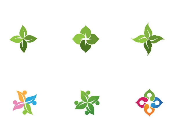Grüne Blatt Ökologie Natur Element Vektor Symbol — Stockvektor