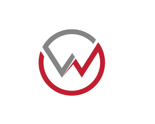 W Brev Logo Affärsmall Vector ikon — Stock vektor