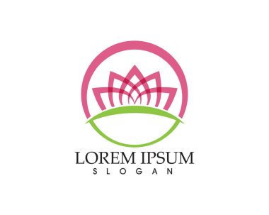 Güzellik Vektörü Nilüfer çiçekleri logo şablonu tasarımı simgesi