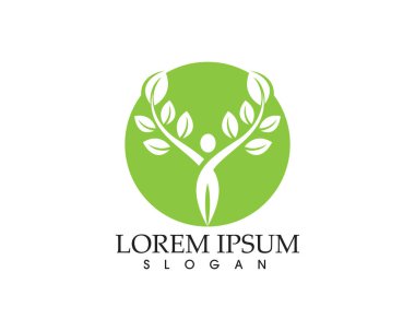 İnsan karakteri logo işareti, sağlık logo. Doğa logo işareti. Gr
