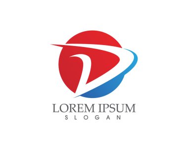 D harfi daha hızlı Logo şablonu vektör simge illüstrasyon tasarımı