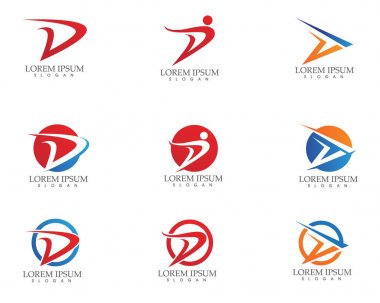 D harfi daha hızlı Logo şablonu vektör simge illüstrasyon tasarımı